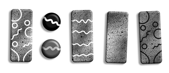 Monochromatic textured geometric blocks and circles for minimal design patterns