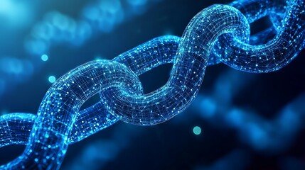 Abstract digital chain technology concept of data encryption and security