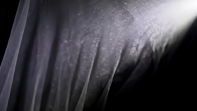 Abstract Light and Shadow Through Delicate Fabric Creates a Beautiful Aesthetic Effect