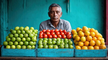 Fruit vendor with fresh produce
