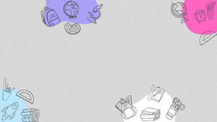 Back to School Book Paper Doodles Illustration. Back to School background with Book Paper and school supplies Doodles. Back to School Banner.