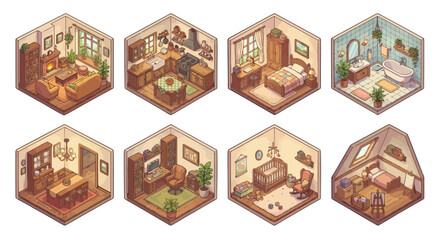 set of common home rooms isolated