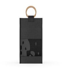 Jute Bag Mockup with Wooden Handle and Transparent Window, Eco Friendly Packaging Design.
