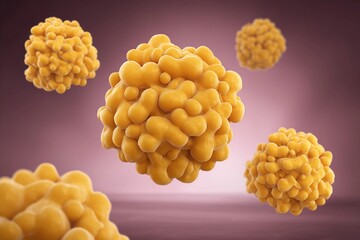 Virus structures float on a simple background