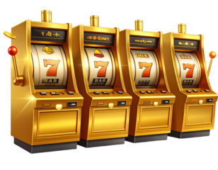 Casino Jackpot Golden Slot Machines Isolated Collection
