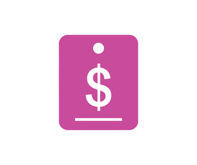 Obraz premium Pink tag with dollar sign icon