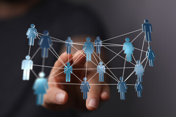 Visual representation of interconnectedness, depicting collaboration and teamwork. Ideal for business, technolo