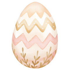Watercolor pastel Easter egg with zigzag pattern soft nursery illustration