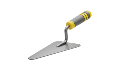 3D Rendering of a Trowel Tool with Yellow and Gray Handle