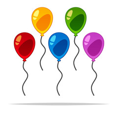 Cartoon colorful balloons vector isolated illustration