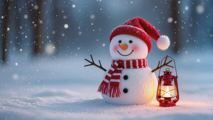 Fototapeta premium snowman on the snow