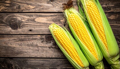 Corn on Wood Table.