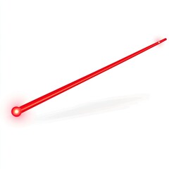 A long, horizontal red laser beam in a vector style. Simple design with a white background.