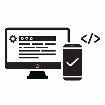 Web development and mobile app design concept