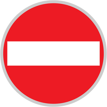 No entry icon traffic sign representing restricted access, prohibition symbol for road safety control