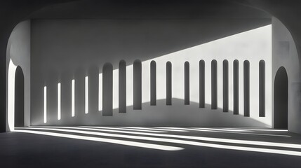 Modern Architecture with Arches and Columns.