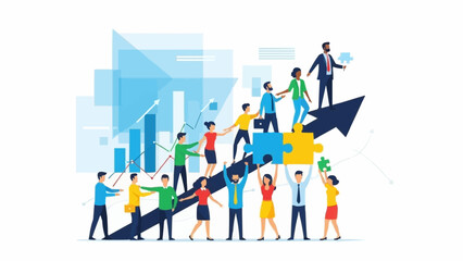 Teamwork and collaboration driving business growth and success.