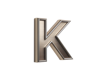 3d golden letter K