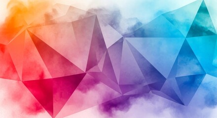 Colorful polygonal abstract background rainbow gradient vibrant.