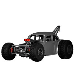 Modified Beetle hot rod with custom body, retro design, and classic muscle car style