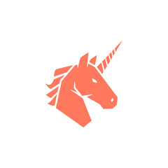Geometric Unicorn Head Logo in Minimal Flat Design Style for Modern Branding and Creative Identity