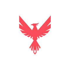 Geometric Phoenix Bird Logo in Minimal Flat Style for Modern Branding and Powerful Brand Identity
