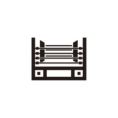 Minimalist boxing ring icon with flat geometric design, ideal for combat sports branding, fitness gyms, martial arts content, and sports-related digital projects.