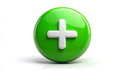 緑色の丸いプラスボタンが追加や増加を直感的に示すビジュアル