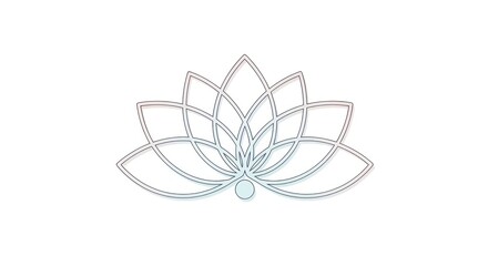 Elegant silver lotus logo with geometric petals and subtle gemstone accent for branding.