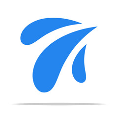 Blue water drop splash icon vector isolated illustration