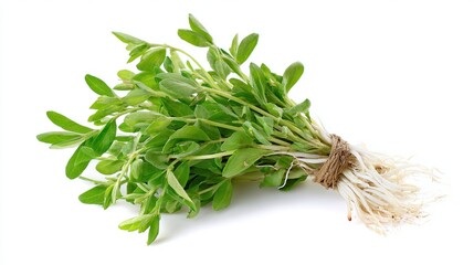 Fresh green purslane herb bunch isolated on white background