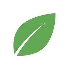 Minimal green leaf icon representing nature and growth.