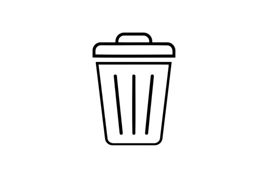 Premium Minimal Trash Bin Icon &ndash; Clean Signage and Packaging Style