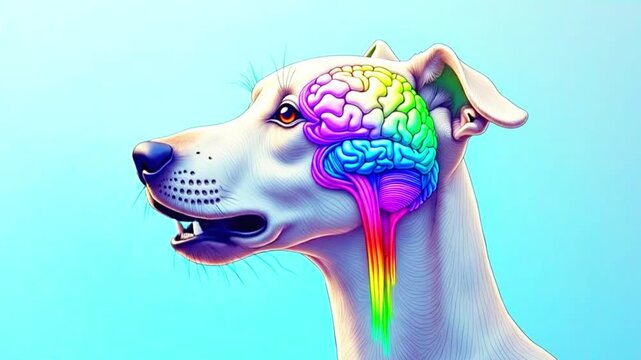 Dog Head with Brain. Dog Brain