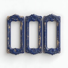 Three ornate lapis lazuli picture frames.