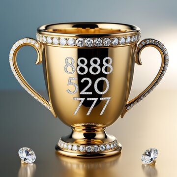 A shiny gold cup adorned 