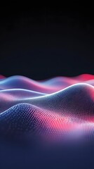 Vibrant Neon Waves on Dark Background.