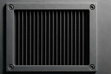 Fototapeta premium industrial cooling radiator with metal fins and high contrast texture isolated on clean background