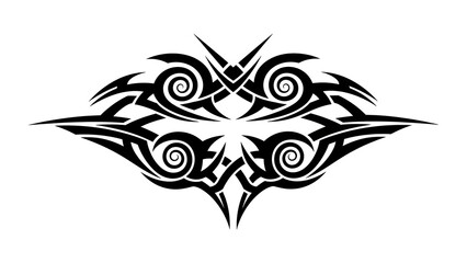 Obraz premium Abstract Tribal Tattoo Design - Black Ink Graphic Element