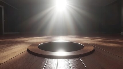 Dramatic Spotlight on Circular Stage Opening.