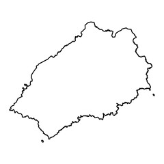 Obraz premium Black Outline Sketch Map of Saint Helena Country