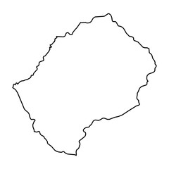 Black Outline Sketch Map of Lesotho Country