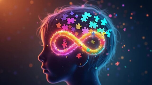 Autistic Mind Concept with Infinity Symbol for World Autism Awareness Day