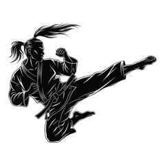 Dynamic martial artist in a striking pose demonstrating powerful movement