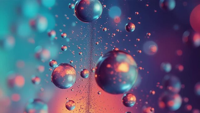 Colorful Bubbles in Abstract Background with Light Reflections