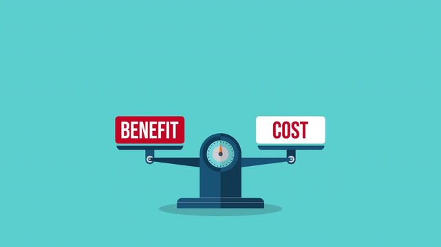benefit and cost concept, 4K video animation	