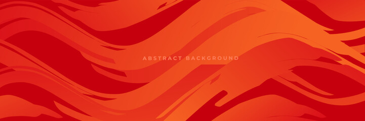 Abstract red and orange fluid wave background with dynamic brush stroke texture for modern web header design.