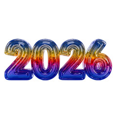 2026 Colorful Number Balloon Decoration Celebrating Upcoming Year