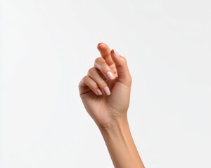 Isolated Hand Grasping for Attention on White Background - Creative Design Concept for Advertising and Business Direction