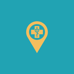 Obraz premium Medical Location Pin Icon for Healthcare Services.